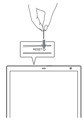 SONY DPT-RP1 13.3 Inch EL313xx Digital Paper System User Guide - Reset the device
