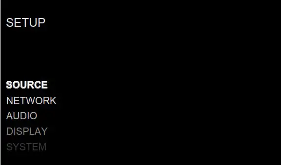 MICHI P5 Stereo Control Amplifier - Main Menu 1