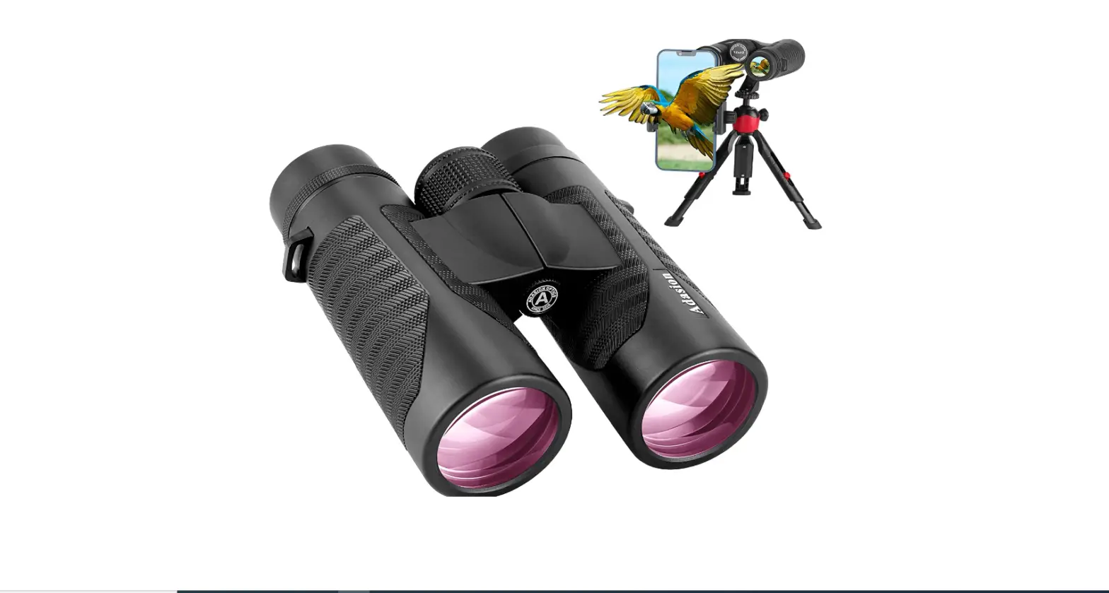 Adasion 12x42 High Definition Binoculars For Adults With Phone Adapter And Foldable Tripod-complete Features/instruction Manual