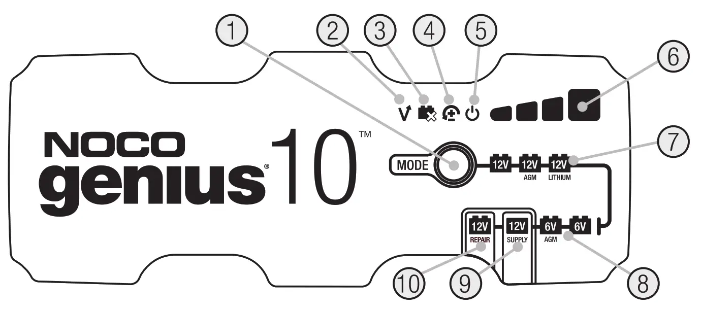 NOCO GENIUS10 10Amp Smart Battery Charger - fig1