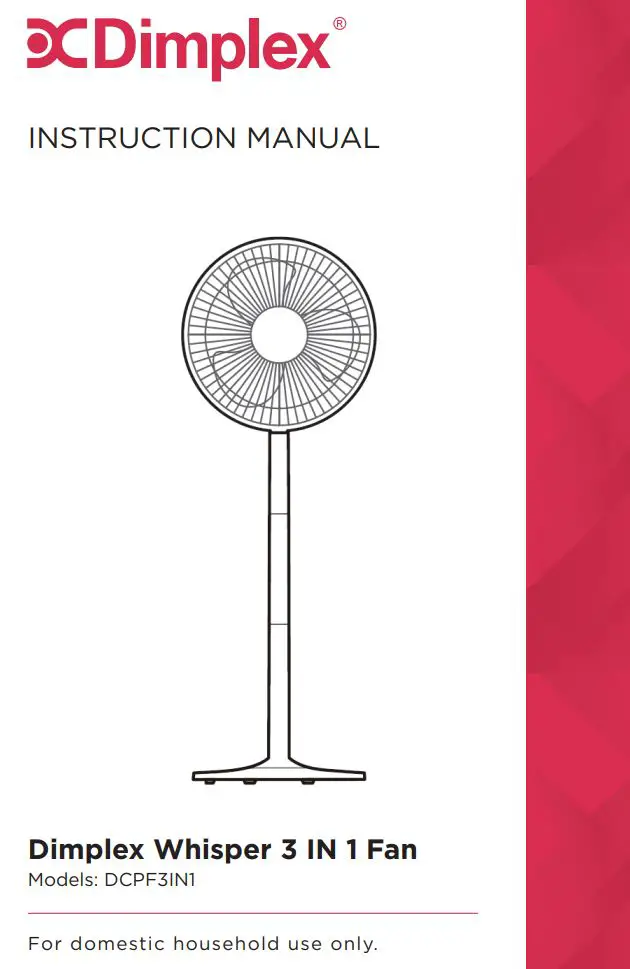 DImplex Whisper 3 in 1 Fan Instruction Manual