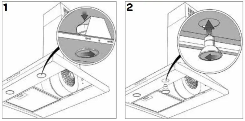 INVENTUM AKP6000ZWA Wall Chimney Hood Instruction Manual - CHANGING A LED SPOT
