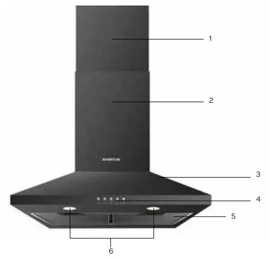 INVENTUM AKP6000ZWA Wall Chimney Hood Instruction Manual - appliance description