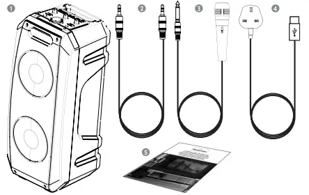 i-box Portable Bluetooth party speaker with microphone-fig2