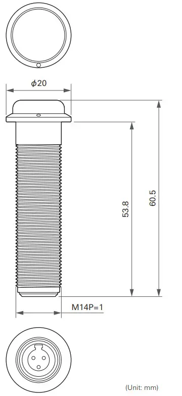 audio Cardioid Condenser Boundary Microphone - Dimensions