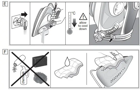 BRAUN Steam Iron- Models E_F