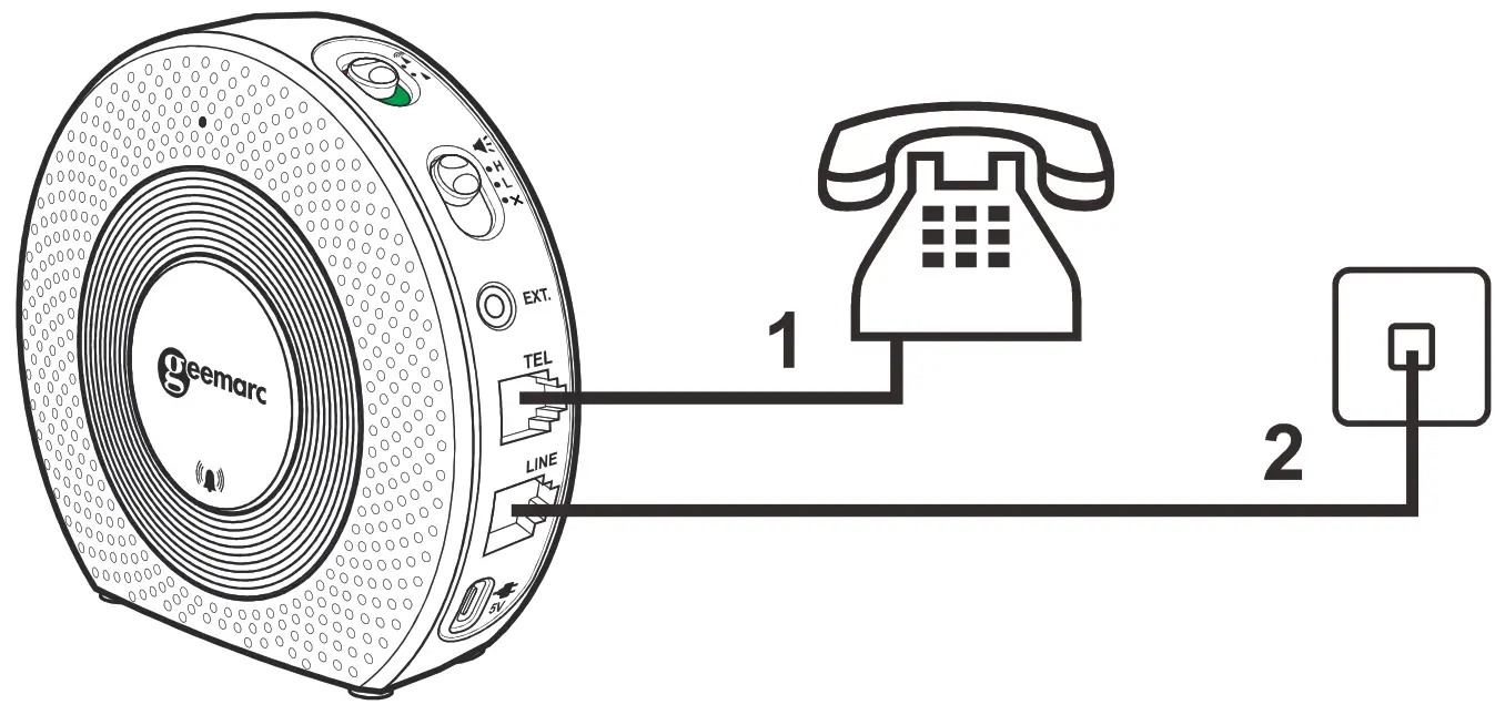 geemarc AMPLICALL110 Wireless Telephone Signaler - phone socket