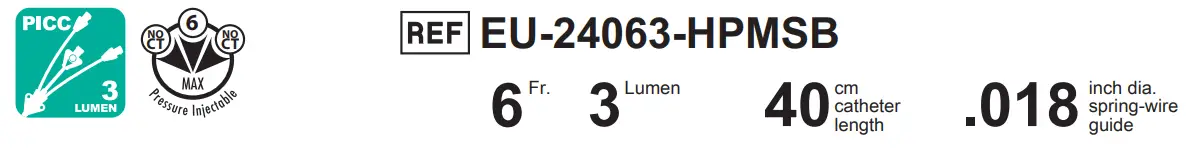 Teleflex EU 24063 HPMSB Pressure Injectable Three Lumen PICC - icon