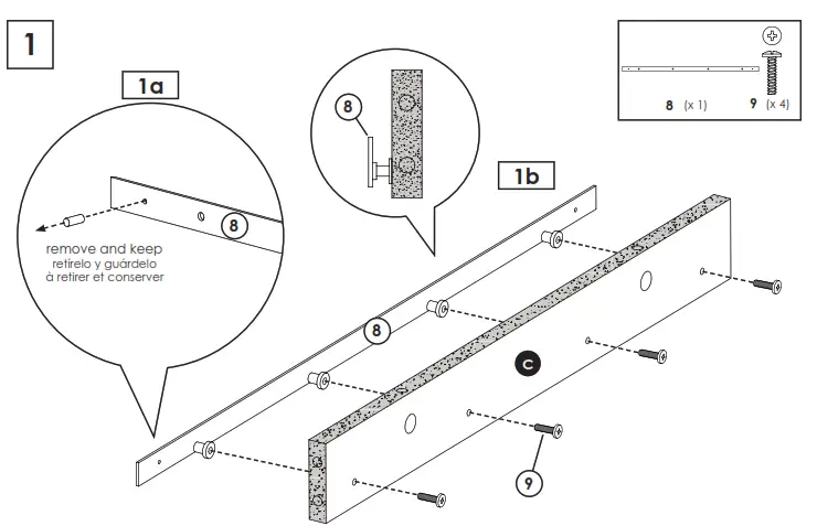 zenna home E5429GY Barn-Door Spacesaver - fig1