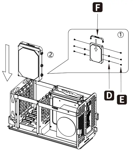 jONSBO N1 5 Hard Disk Location NAS Aluminum Case - HDD Installation