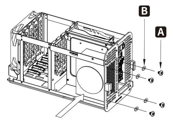 jONSBO N1 5 Hard Disk Location NAS Aluminum Case - PSU Installation