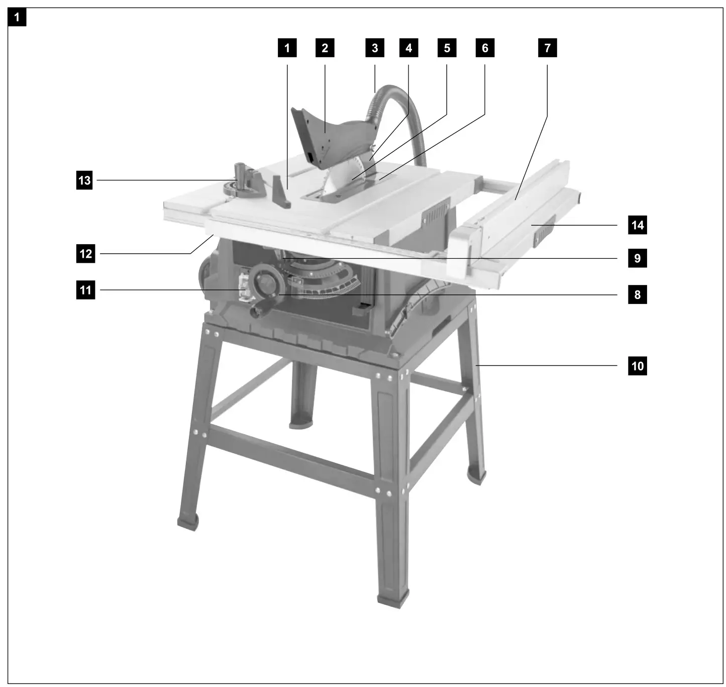 scheppach HS105 230V 255mm Electric Table Saw -Figure 1