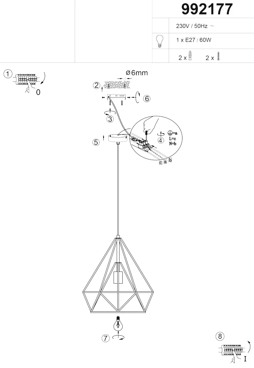 LeuchtenDirekt 15085-18-01 Pendant Lamp