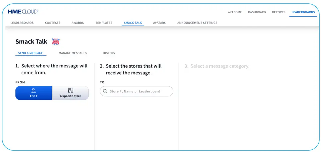 Smack Talk in HME Cloud on a Desktop Browser - home pagelk