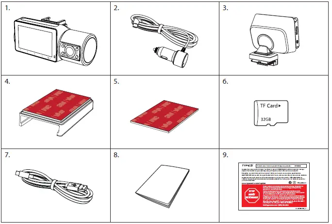 TYPE S BT532871 Ultra HD 4K Dual View Dashcam with 2K Cabin View Cam-1