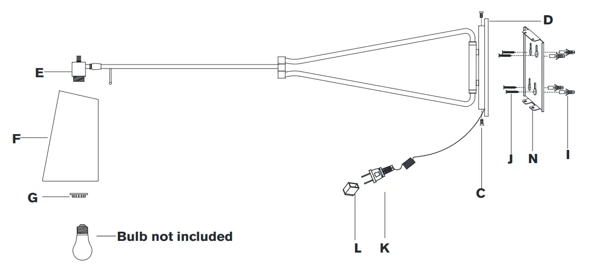 VISUAL COMFORT ARN 2651 Keil Large Swing Arm Wall Light-
