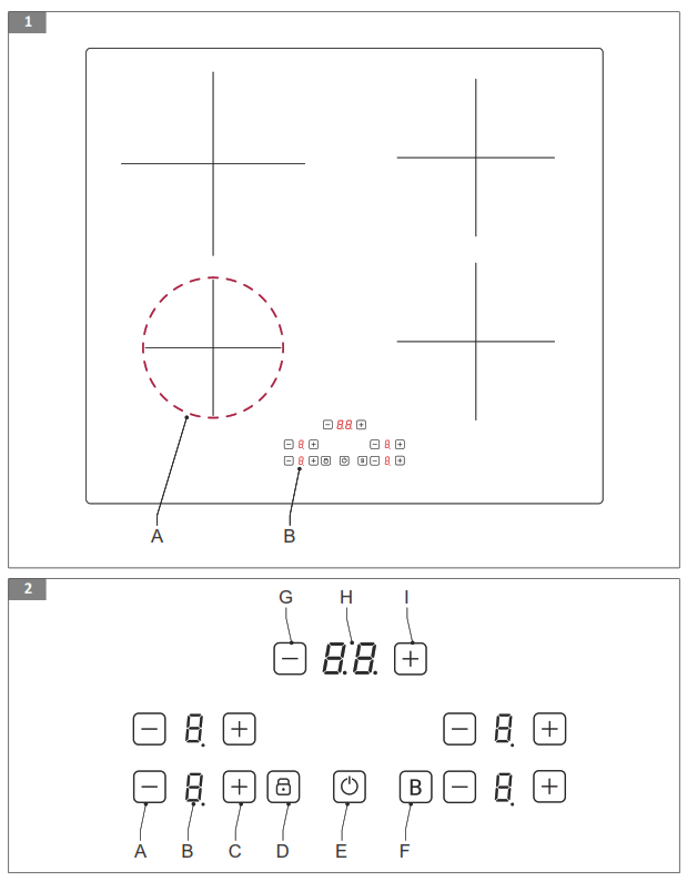 TOMADO TIH6001B Built In Induction Hob With 4 Cooking - fig
