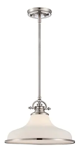 QUOIZEL PRC1508BN 1 Light 8 inch Brushed Nickel Mini Pendant Ceiling Light