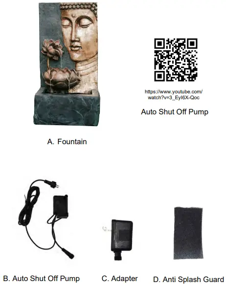 XBRAND CR3012BDFTNA Buddah Face Fountain-fig2