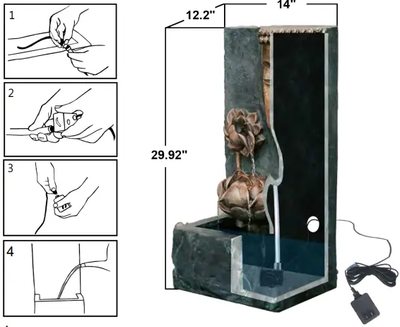 XBRAND CR3012BDFTNA Buddah Face Fountain-fig3