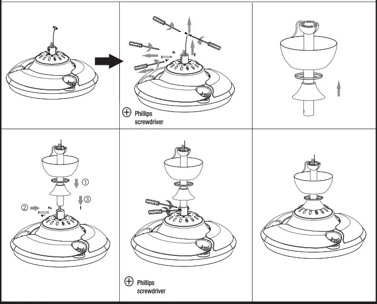 Parrot Uncle F4706BK110V 42 Inch Indoor Black Modern Retractable Crystal Fan - CIRCUIT BREAKER 2