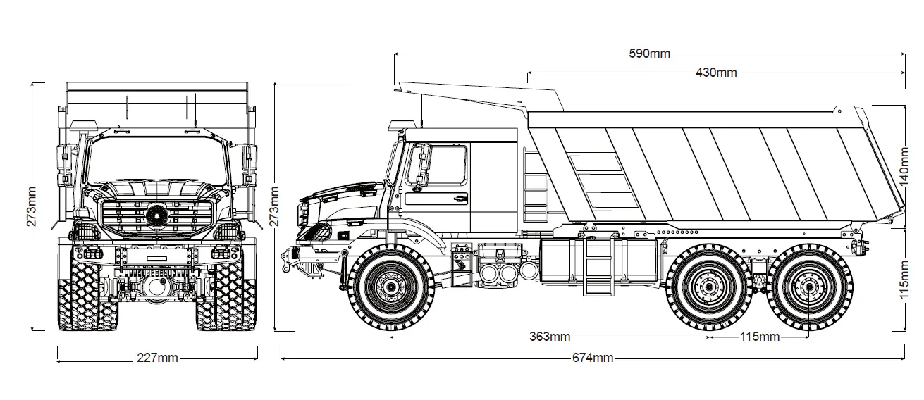 RC4WD-1-14-6x6-Sledge-Hammer-Heavy-Haul-Off-Road-Hydraulic-RTR-Dump-Truck-fig-1