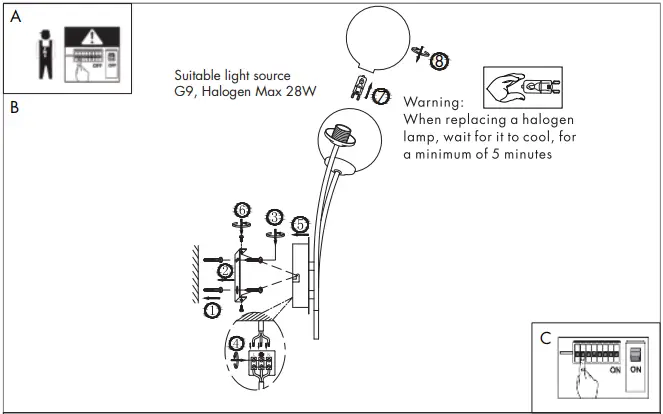 QAZQA-Athens-WL-Rustic-Ceiling-Light-Instruction-fig-1