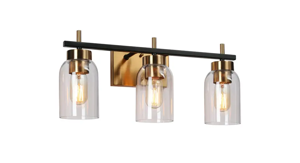 Zevni A04606 Bamako 20-in 3-light Brass-black Modern-contemporary Vanity Light Instruction Manual