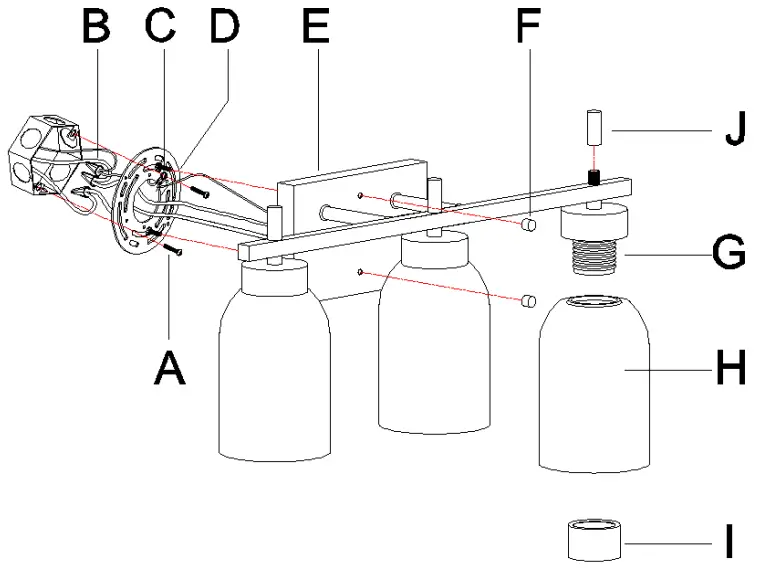ZEVNI A04606 Bamako 20-in 3-Light Brass-Black Modern-Contemporary Vanity Light - Fig 1