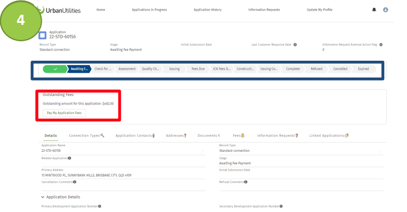 UrbanUtilities Developer Services Application Portal - fig 4