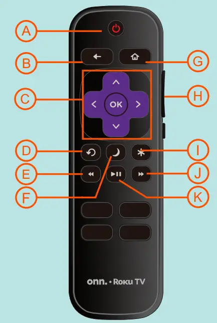 onn 100012584 Roku TV 43” 4K UHD TV - remot