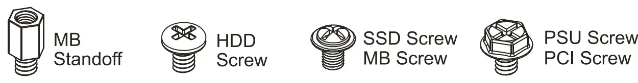 MARS GAMING I-O PANEL PC Gaming Case - ACCESSORY BAG CONTENTS