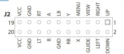 Brook XB Fighting Board - J2 pin names