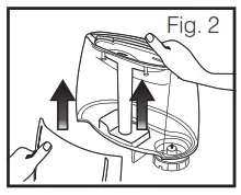 Homedics UHE-WM68 Cool and Warm Mist Ultrasonic - Grasp tank handle