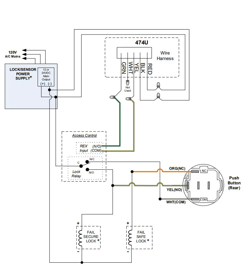 SDC 474MU Touchless Sense Switch with - Typical Wiring Example
