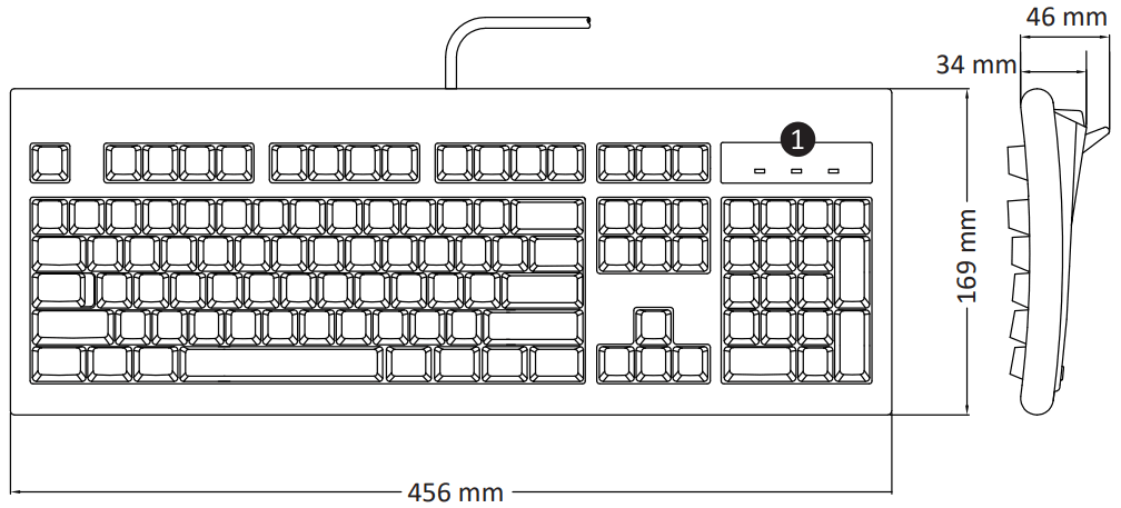 perixx PERIBOARD-106 USB Keyboard - Product Illustration