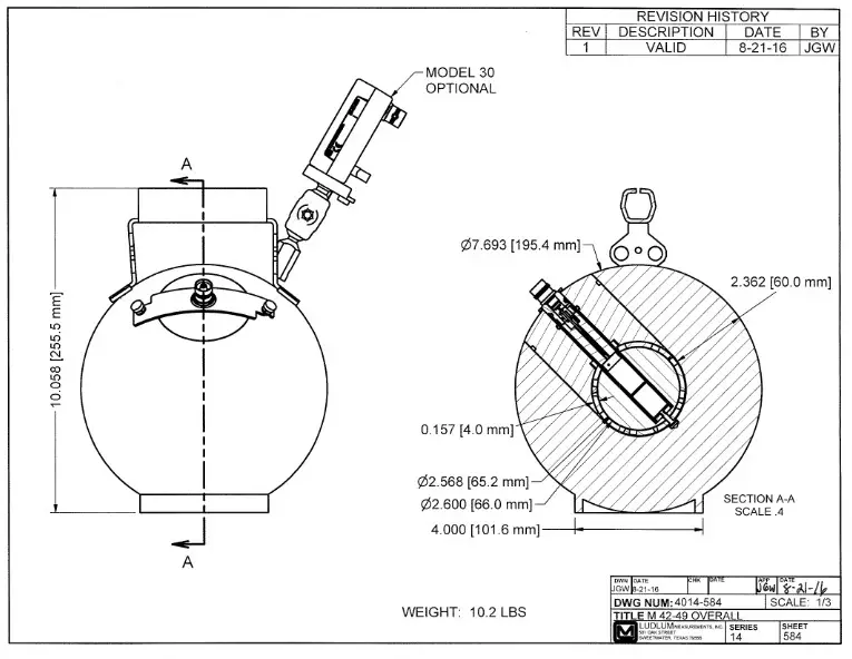 LUDLUM 42-49B Neutron Detector- Drawings and Diagrams