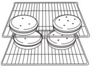 BAKING COOKIES AND LAYER CAKES ON 2 RACKS