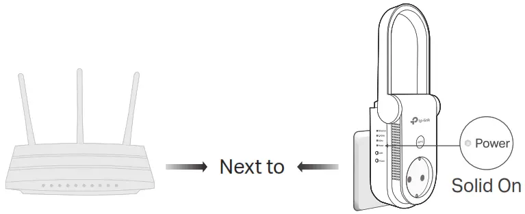 tp link RE365 AC1200 Wi Fi Range Extender with AC Passthrough - Power On