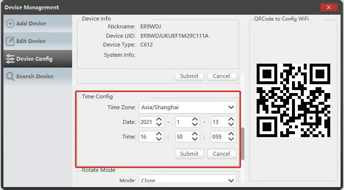 ANSJER ZG1883M Wireless IP Camera- Date and time