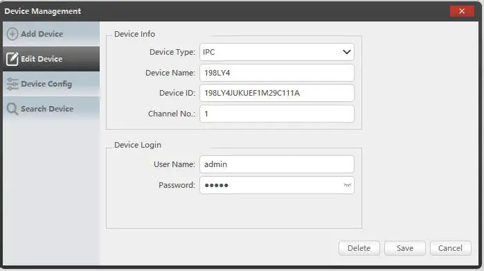 ANSJER ZG1883M Wireless IP Camera- Edit Device