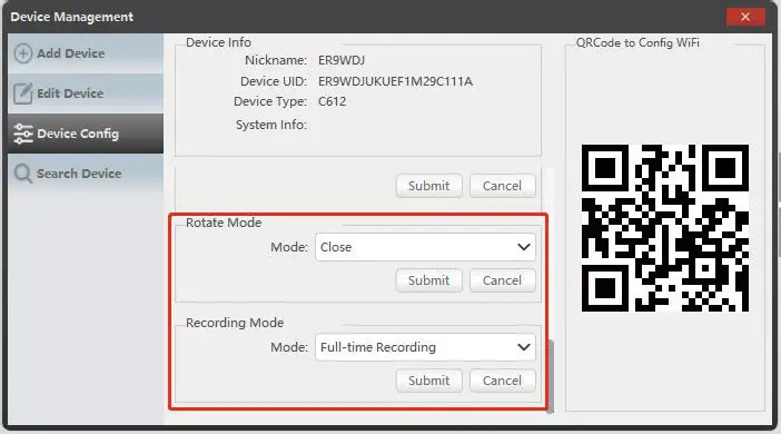 ANSJER ZG1883M Wireless IP Camera- recording mode