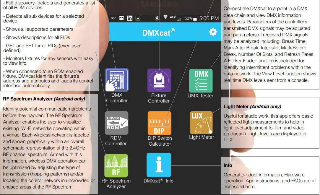 CITY THEATRICAL CIT6000 DMXcat Multi Fixture Test Tool User Manual - Applications