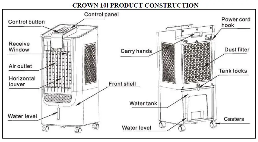 BONAIRE BO488HS12ZZBZANUI Crown 10i Portable Evaporative Air Cooler-2