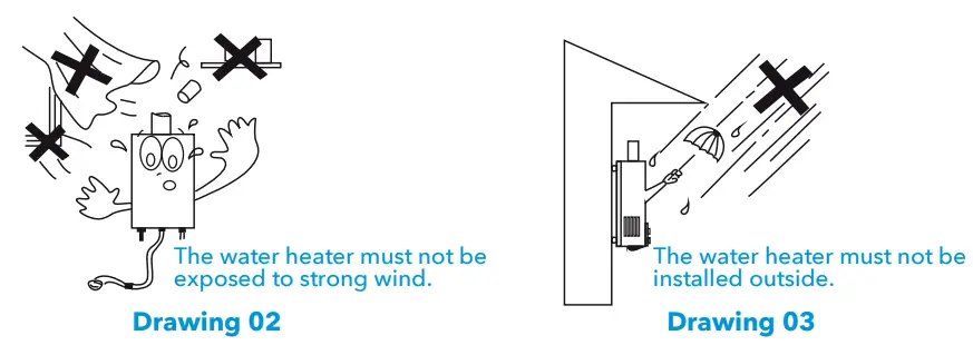 marey GA16ONGDP Gas Tankless Water Heater - Drawing 02
