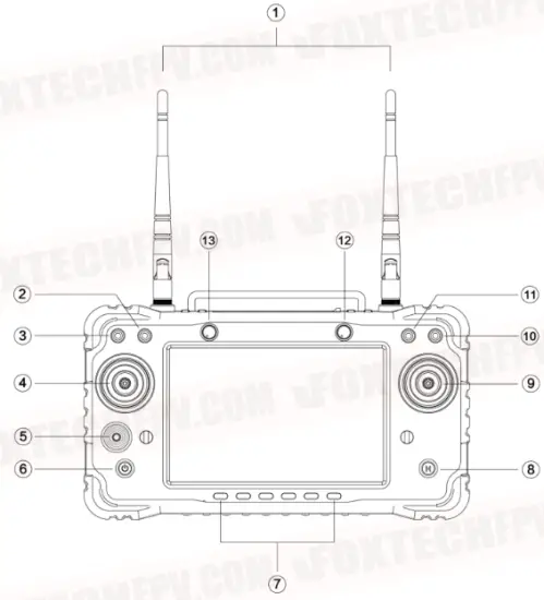 FOXTECH MX16 Al in one Portable Ground Control Station- dayagram