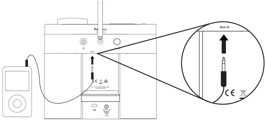 PURE Pop Maxi with Bluetooth Stereo DAB Digital and FM Radio - Connecting an auxiliary device to Pop