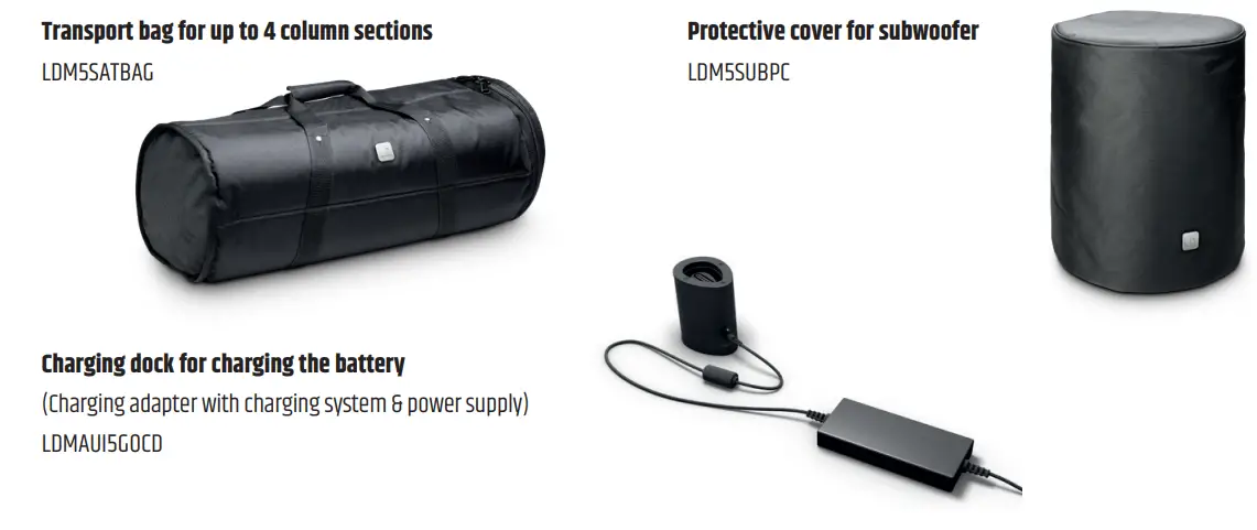 LD Systems LDMAUI5GO MAUI 5 G0 Ultra Portable Battery Powered Column PA System User Manual - OPTIONAL ACCESSORIES