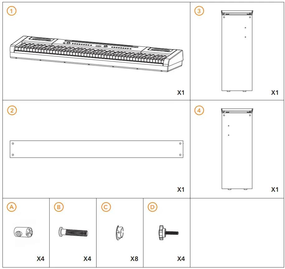Gear4music SDP 3 Digital Piano - CONTENTS CHECKLIST 1