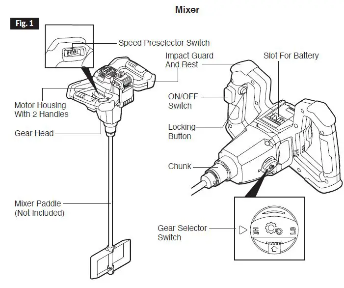 FLEX FX6151 24V -Mud- Mixer- Owner's-fig-1